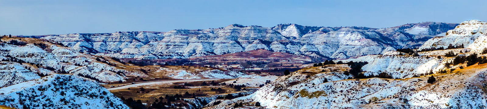 A snowy North Dakota landscape